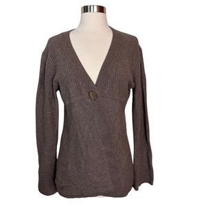 Aphorism Brown Wool Rabbit Hair Soft Comfy Single Button Cardigan Sweater Large
